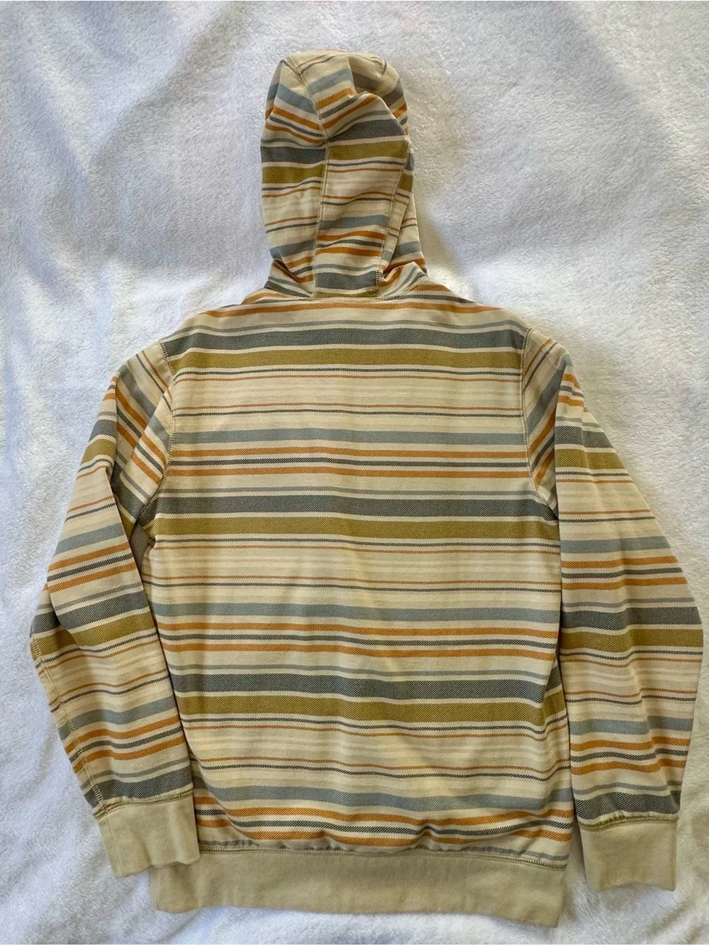 Eddie Bauer Beige Striped  Pullover Sweatshirt Adult Small